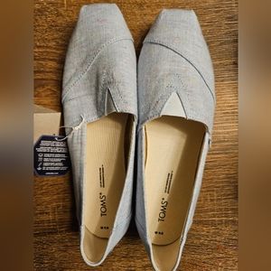 NEW TOMS LIGHT BLUE SPECKLED LINEN Size 9.5